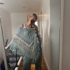 Crochet Poncho with Fringe